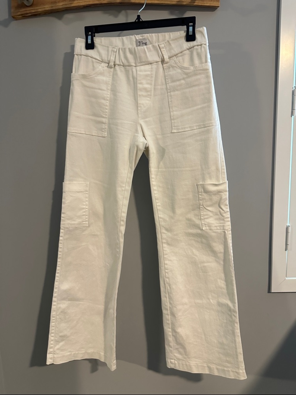FLOG Off-White Wide Leg Utility Pants